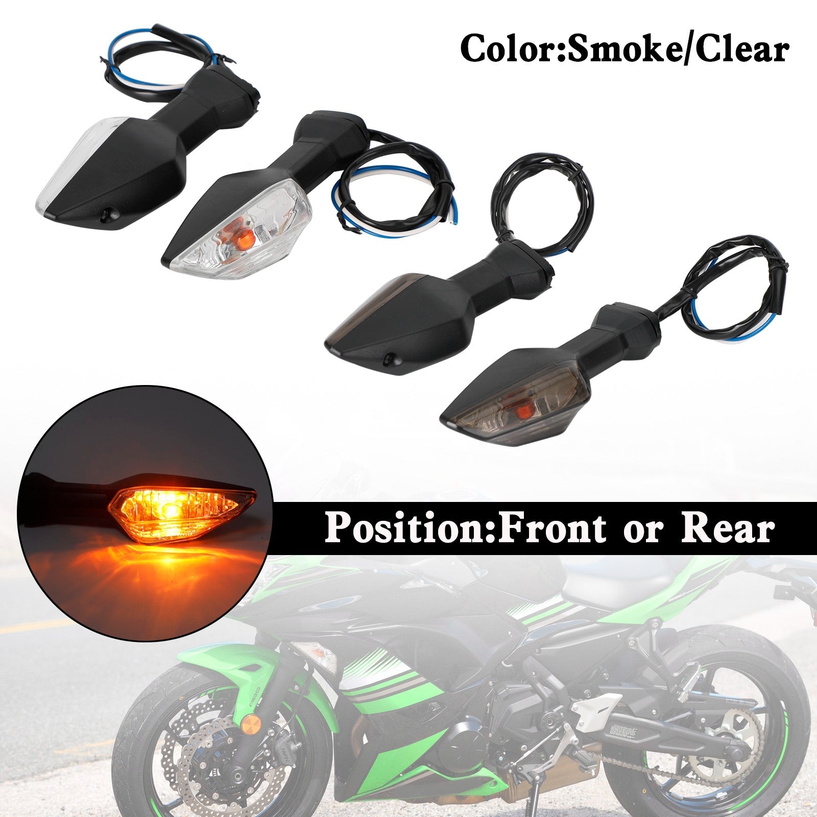 2017-2019 Kawasaki Z650 Z900 Z1000/Z1000R Z1000SX X300 VERSYS Turn Signal Light Indicator Lamp