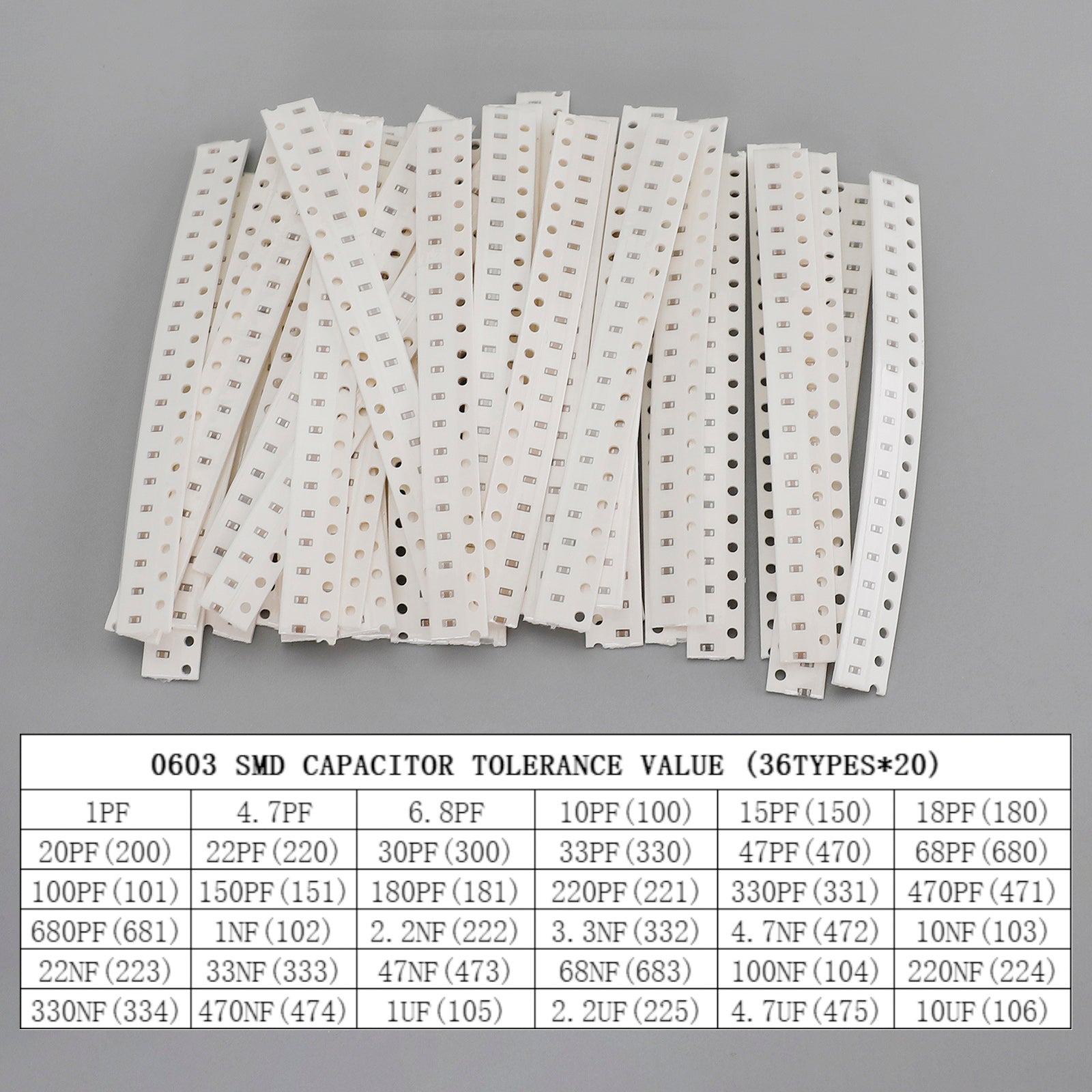 1206 0603 0805 SMD Capacitor 36 Values 20Pcs=720Pcs Samples Electronic DIY Kit