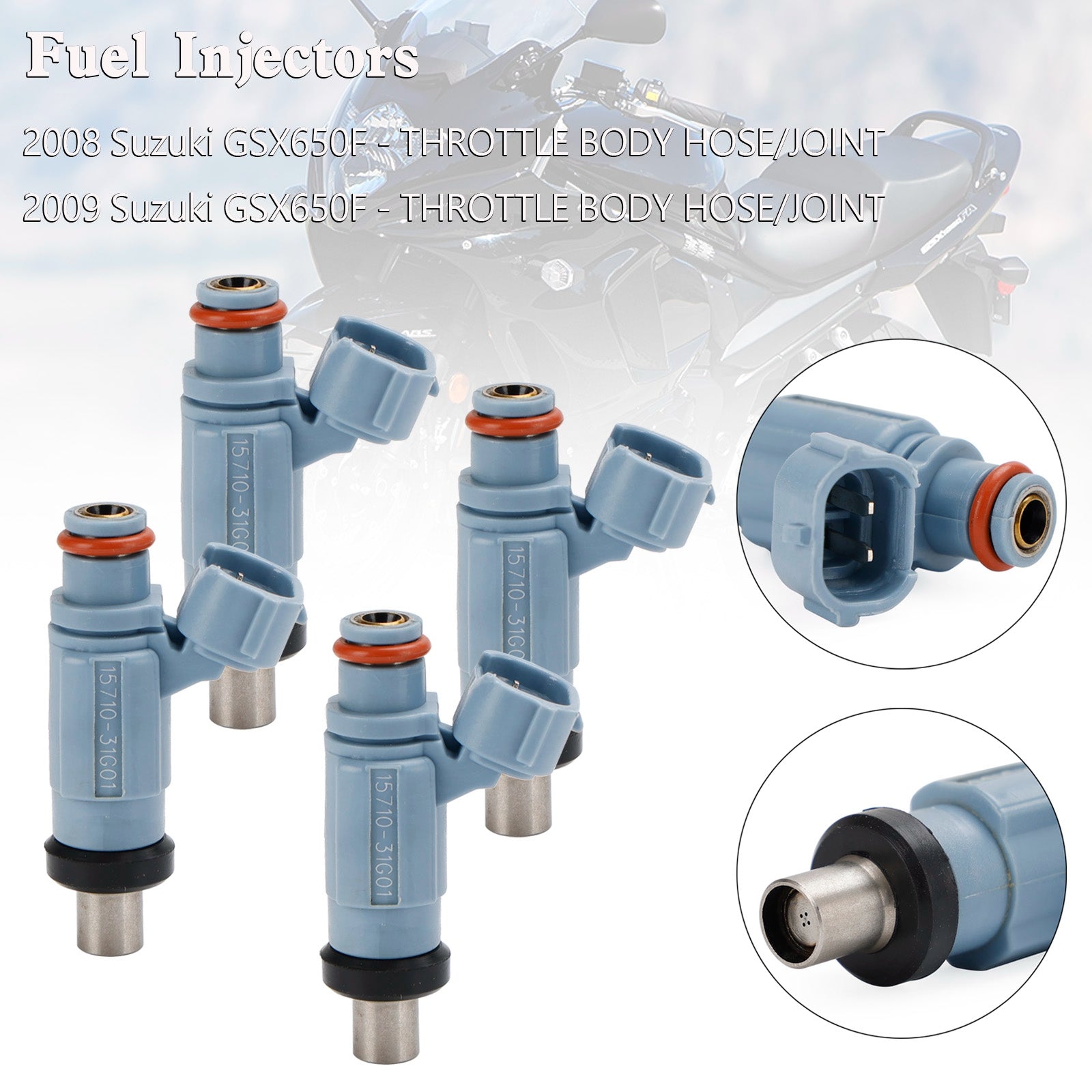 4PCS Fuel Injector 4 Holes 15710-17H00 For Suzuki GSX650F KATANA 2008-2009