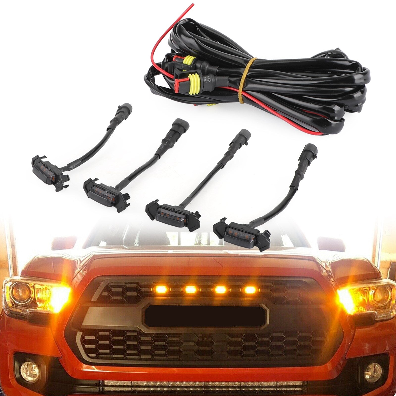 4PCS/Set LED Lights Fit Front Bumper Grille Tacoma 2016-2020 PT228-35170 Smoke Generic