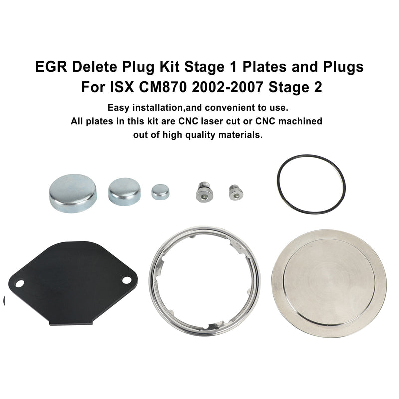 2002-2007 ISX CM870 Stage 2 EGR Delete Plug Kit Stage 1 Plates and Plugs