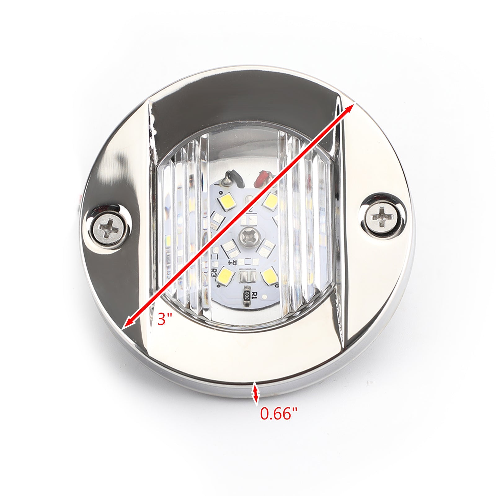 2 قطعة LED مركبة بحرية يخت رافدة كروم مرساة ستيرن ضوء مستدير 2835-SMD 12 فولت