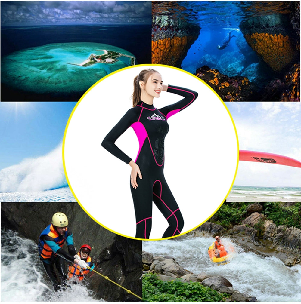 3MM Women Neoprene Wetsuit Surfing Diving Suit Full Body Snorkeling Triathlon