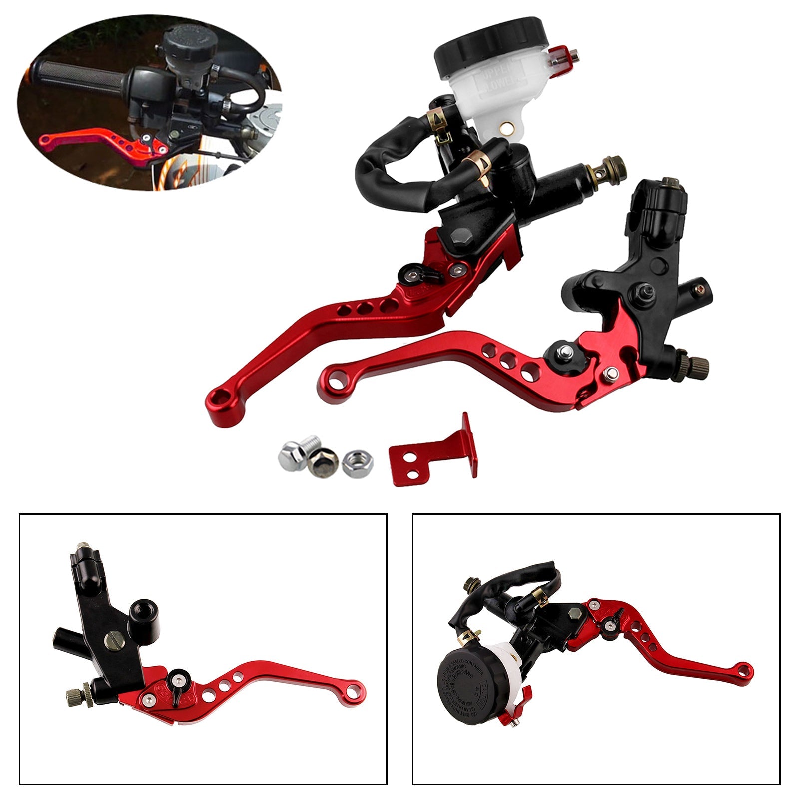 Universal 7/8'' 22mm Front Brake Clutch Master Cylinder Reservoir Levers Generic