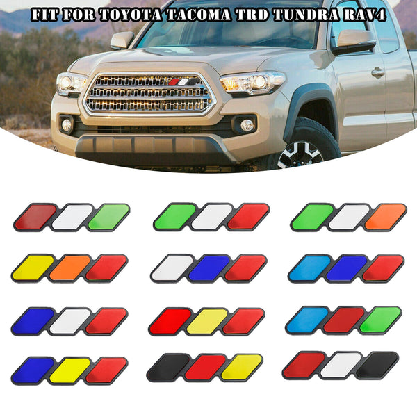 ملحقات سيارة بشعار شبكة ثلاثية الألوان لسيارة Toyota Tacoma TRD Tundra RAV4