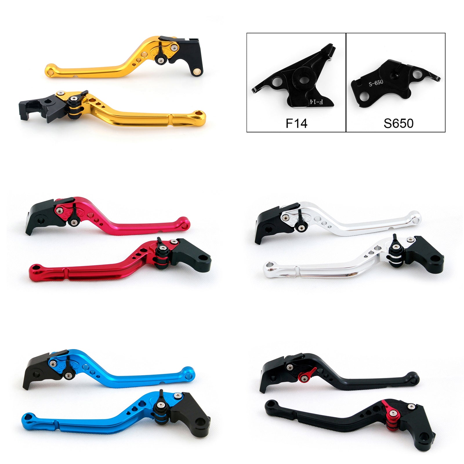 Long Brake Clutch Levers For Suzuki SV650/S DL650/V-STROM 600/750 KATANA Black Generic