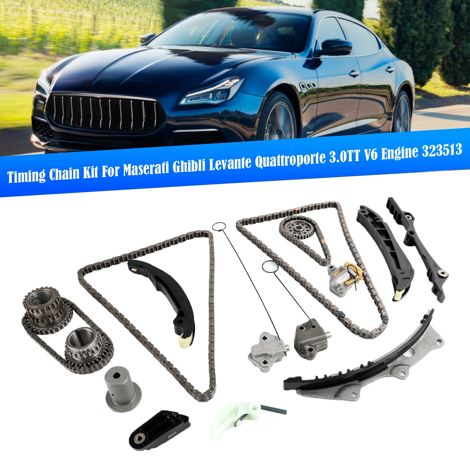 2013-2016 Maserati Quattroporte V6 Q4 330bhp Kit de cadena de distribución 323513 299481 323476