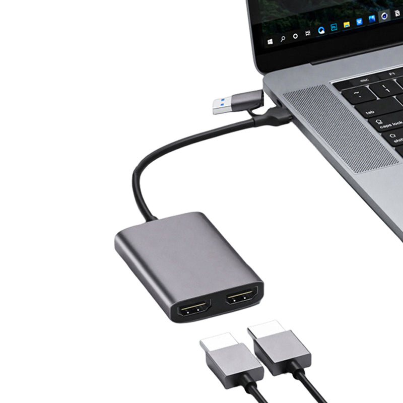 محول Type C/USB3.0 إلى HDMI مزدوج لجهاز Apple M1 M2 Mac Windows Type C/USB3.0 Hub