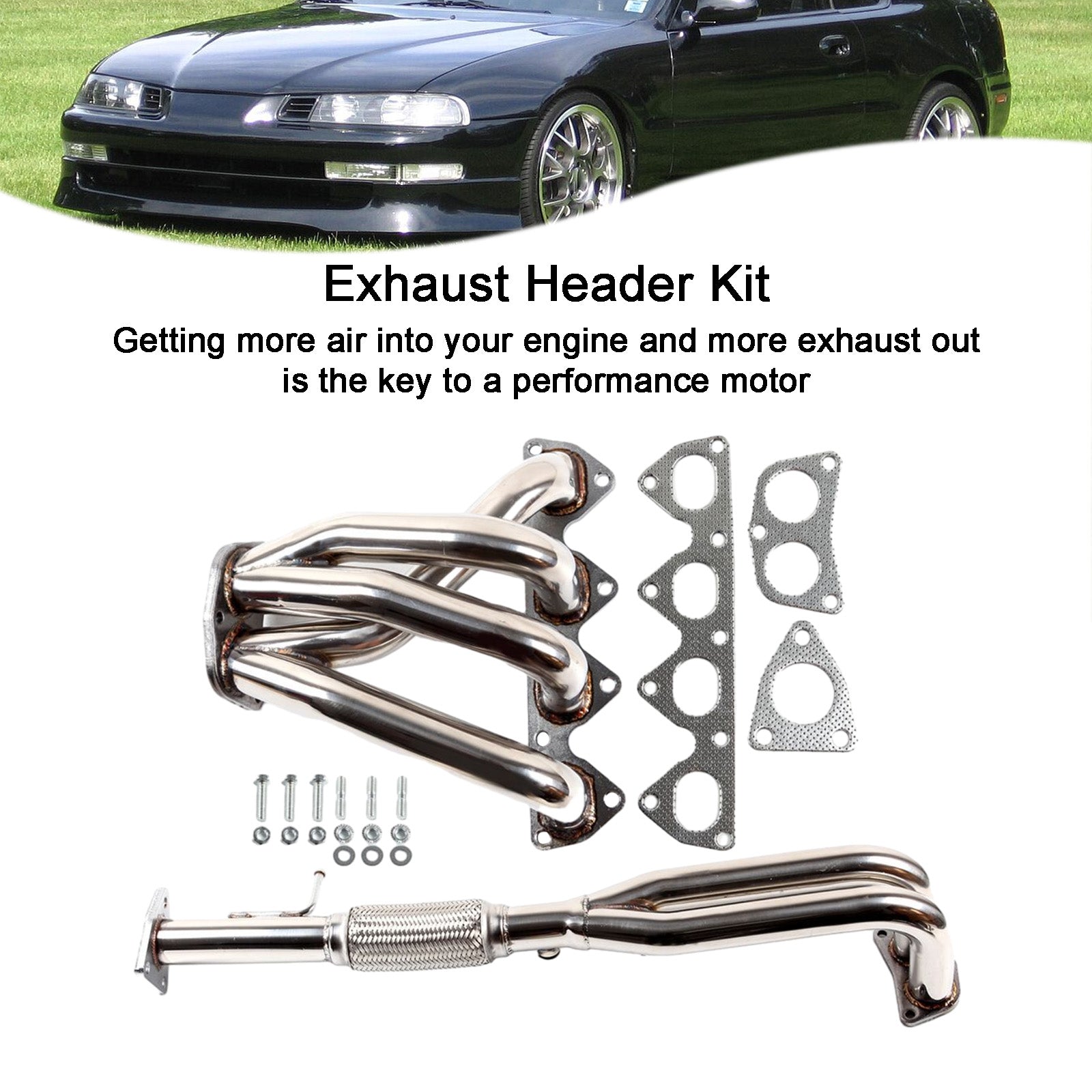 Honda Prelude 2.2L 1993-1996 Steel Manifold Exhaust Racing Header Stainless