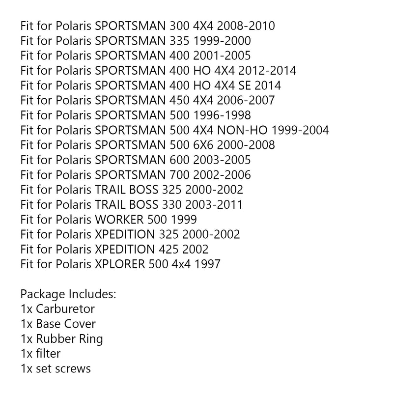 Carburetor Carb for Polaris RANGER 500 1999-2009 SPORTSMAN 500 1996-1998 Generic