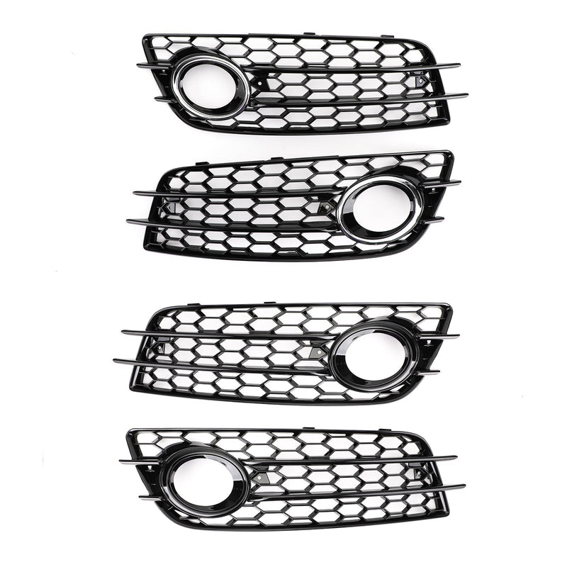 Honeycomb Style Fog Light Grill Bumper For Audi A4 S-LINE S4 2008-2012 Generic