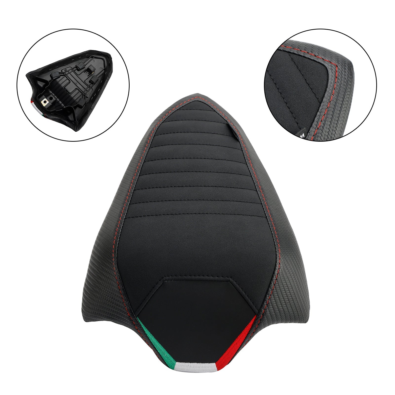 Cojín del asiento trasero del pasajero plano Pu apto para DU Streetfighter V2 2022-2023 grid carbon