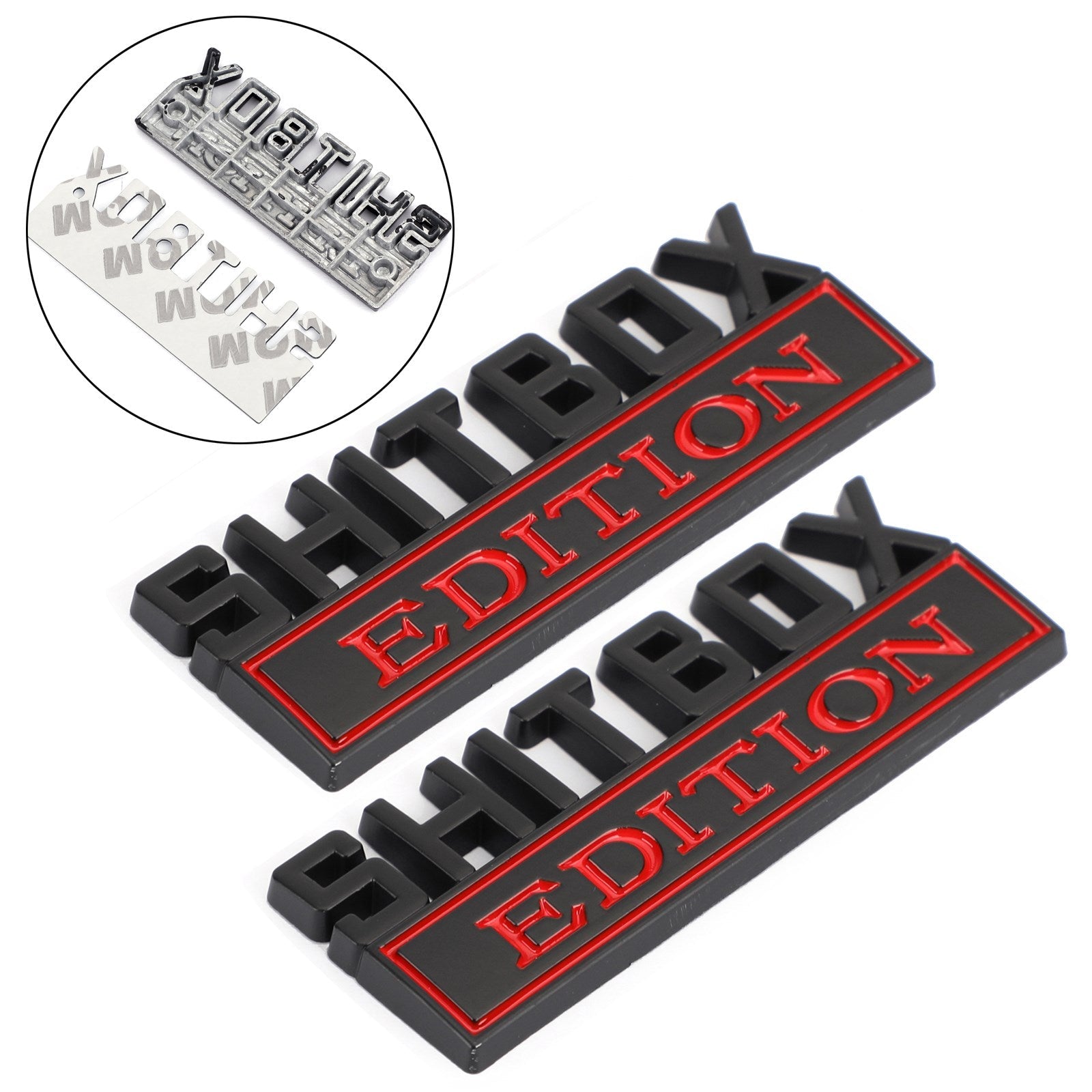 2pc Shitbox Edición Emblema Calcomanía Insignias Pegatinas Para Ford Chevr Coche Camión # D Genérico