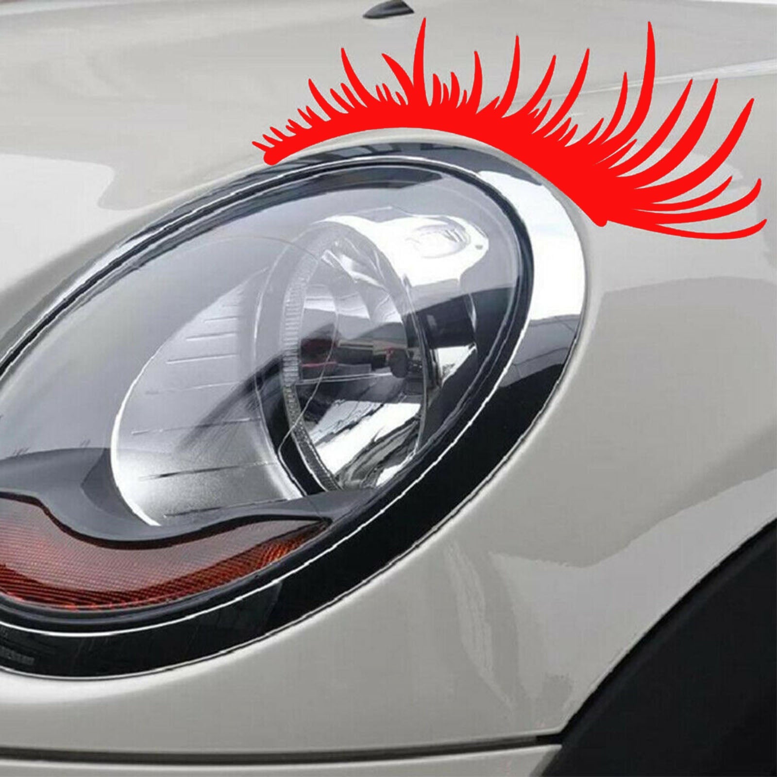 Car Headlight Eyelash Sticker Eyebrow Decal for Porsche Volkswagen Beetle Black Generic