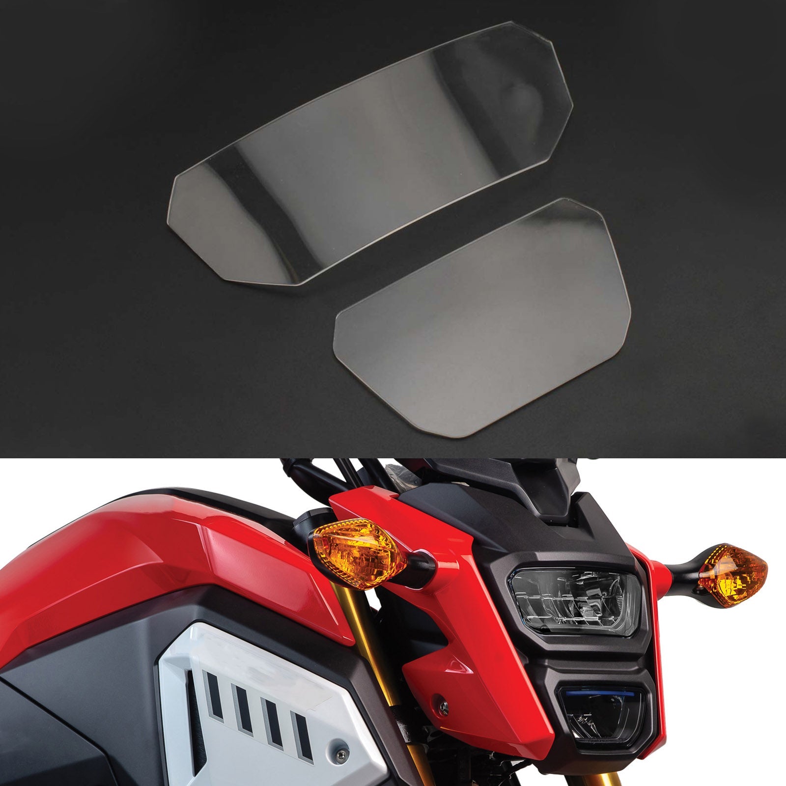 Front Lamp Lens Headlight Lens Protection Fit For Honda Msx 125 Sf 16-20 Smoke Generic