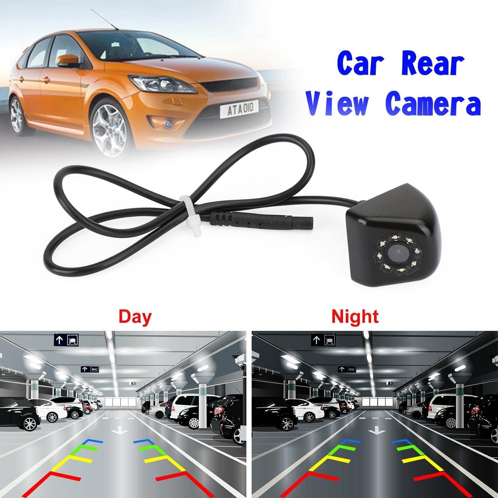 170?? HD 8LED Car Rear View Reverse Backup Parking Camera Waterproof Night View