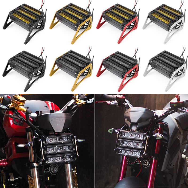 Faro antiniebla LED de 3 filas para motocicleta ALU apto para Honda Grom 125 MSX SF 13-19 genérico