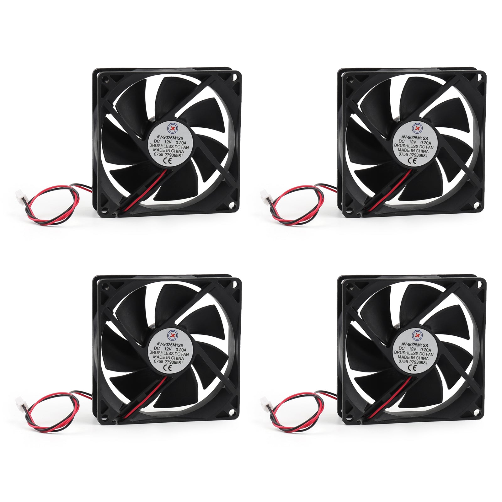 Ventilador de refrigeración sin escobillas DC 12V 0.2A 9025S 90x90x25mm 2 Pin CUP Computer Fan