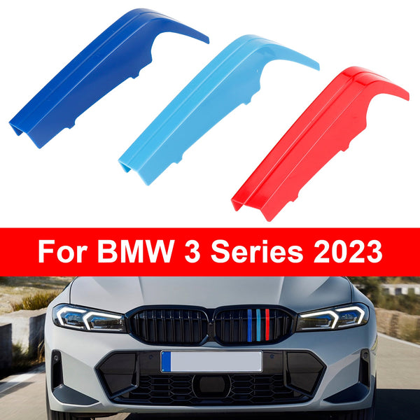 BMW 3 Series 2023 غطاء شبكة أمامية ثلاثي الألوان مزود بأشرطة مشبك