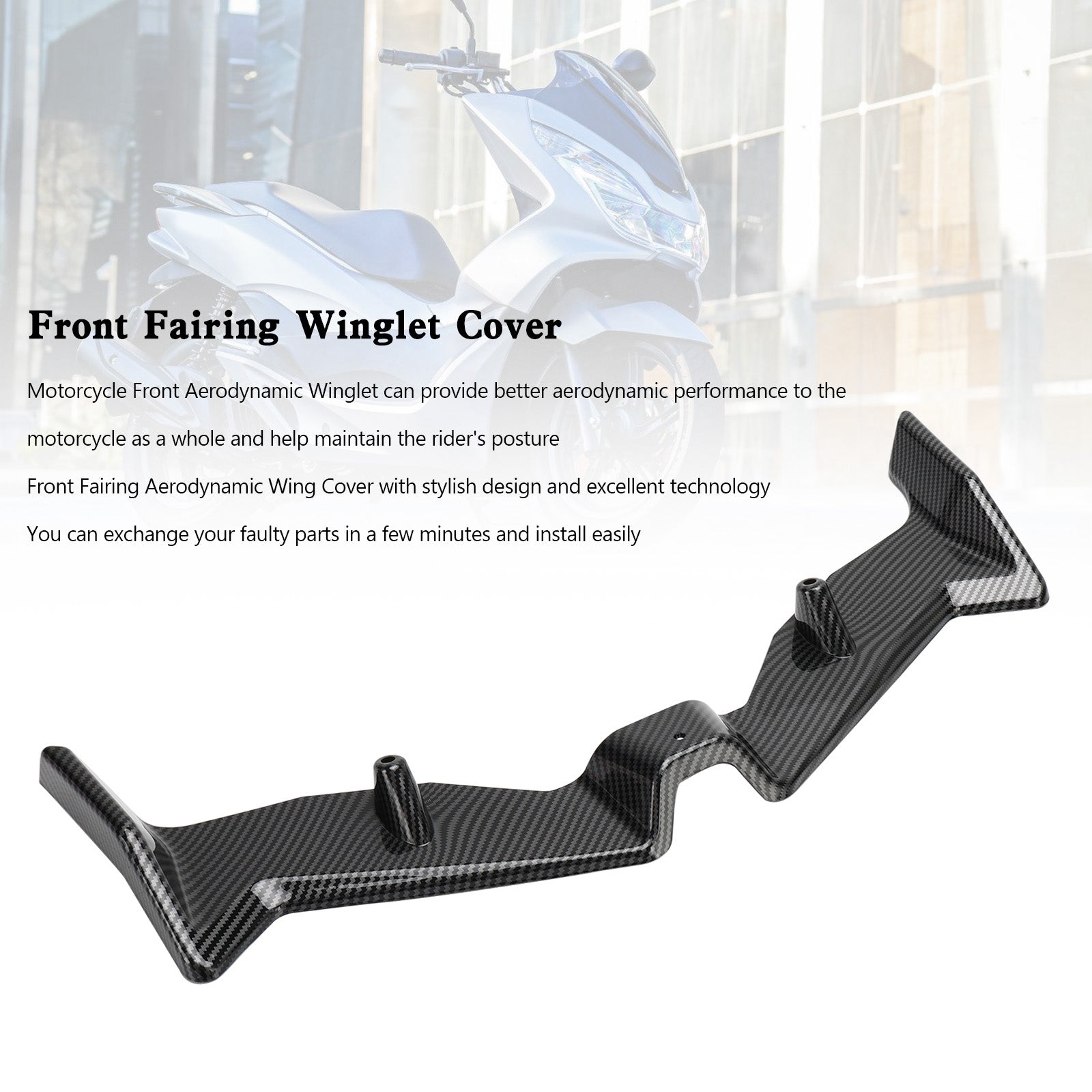 Honda Pcx125 Pcx160 2021-2023 Front Fairing Aerodynamic Winglet Cover Durable