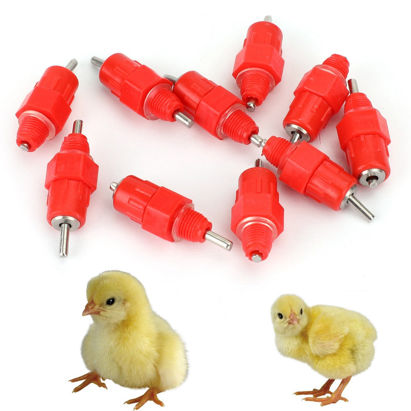 10 Uds. Válvulas de pezón de agua bebedero automático alimentador de aves de corral pollo pato pájaro