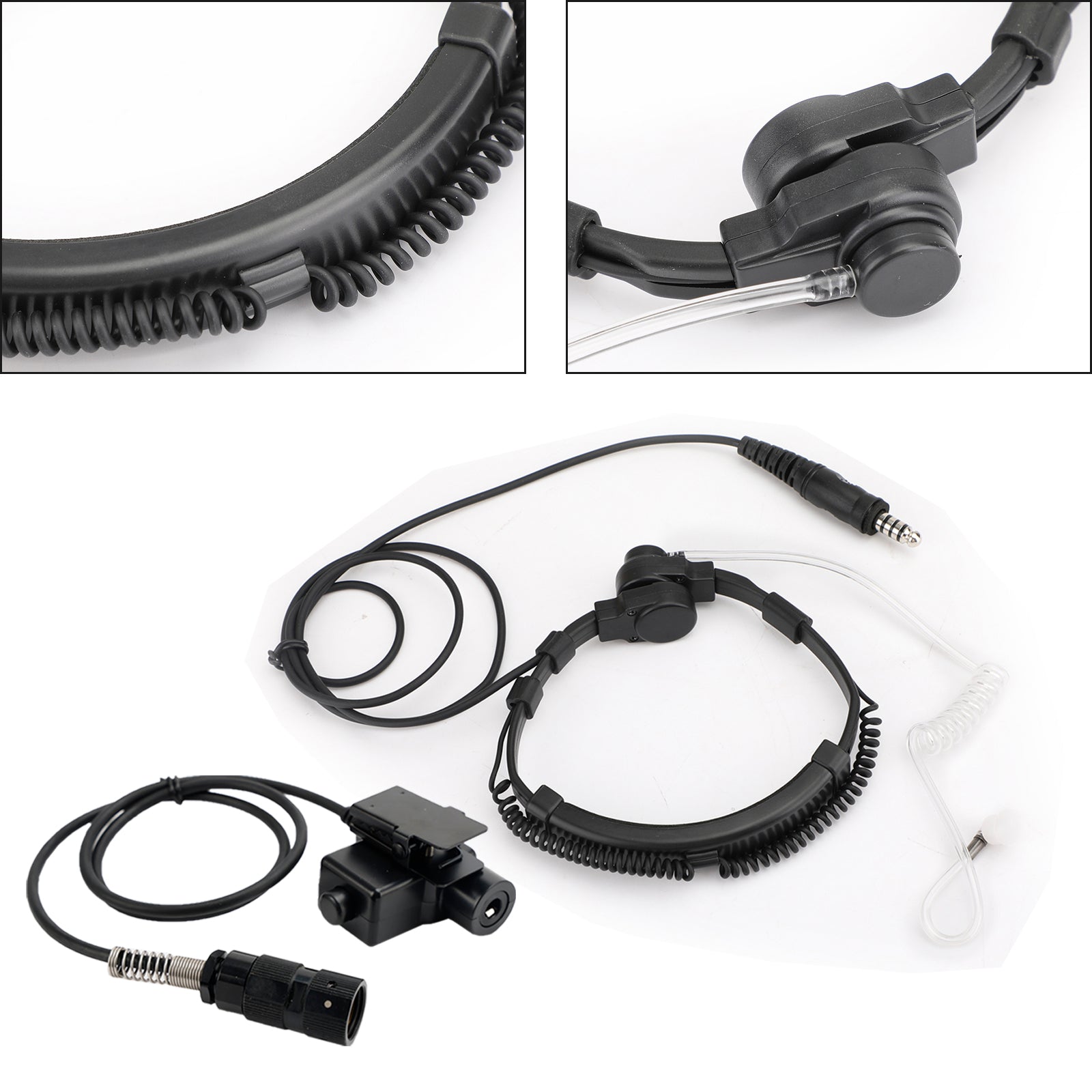 Auriculares tácticos con micrófono de garganta y enchufe grande de 7,1mm para Radio AN/PRC-152 AN/PRC-148 U329