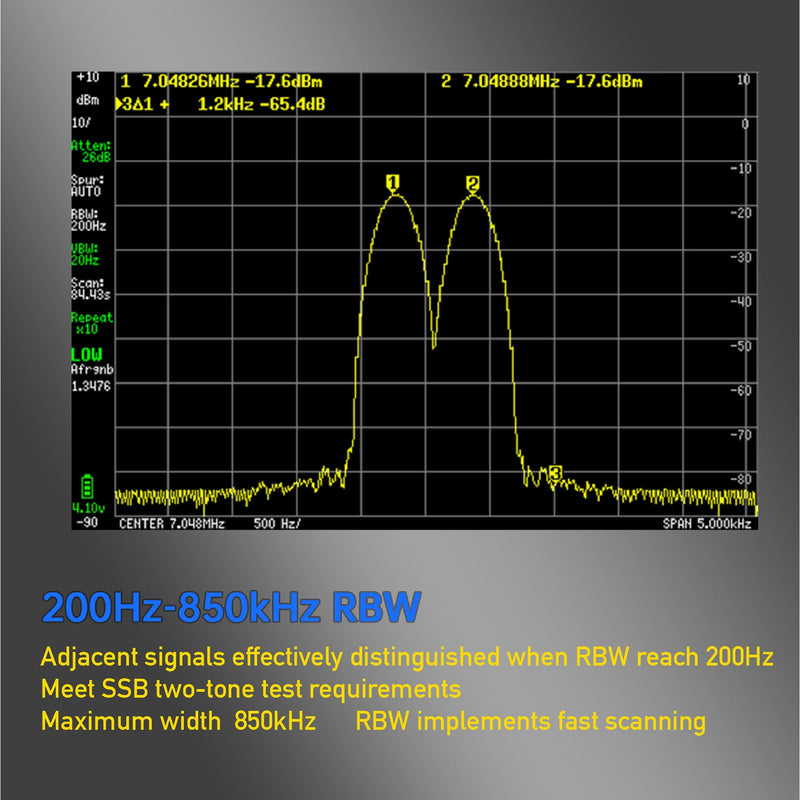 Analizador de espectro portátil para pantalla táctil TinySA ULTRA de 3,95"+batería