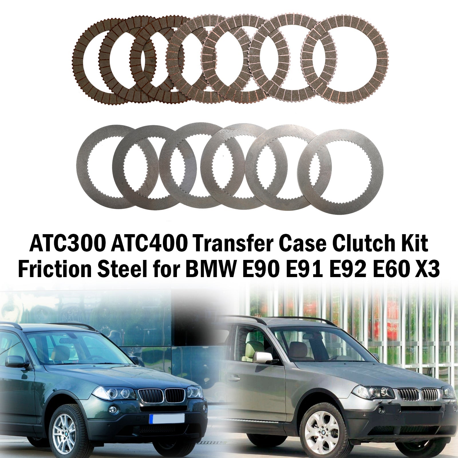 Kit de embrague de caja de transferencia ATC300 ATC400, acero de fricción para BMW E90 E91 E92 E60 X3