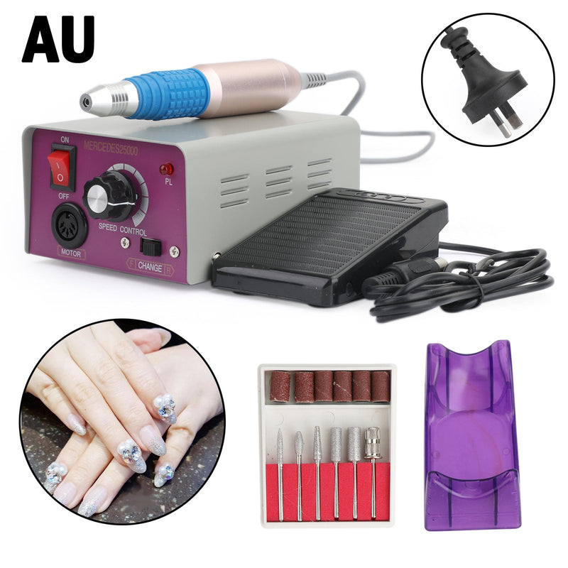 25000RPM Pro Manicure Tool Pedicure Electric Drill File Nail Art Machine Set EE. UU./AU