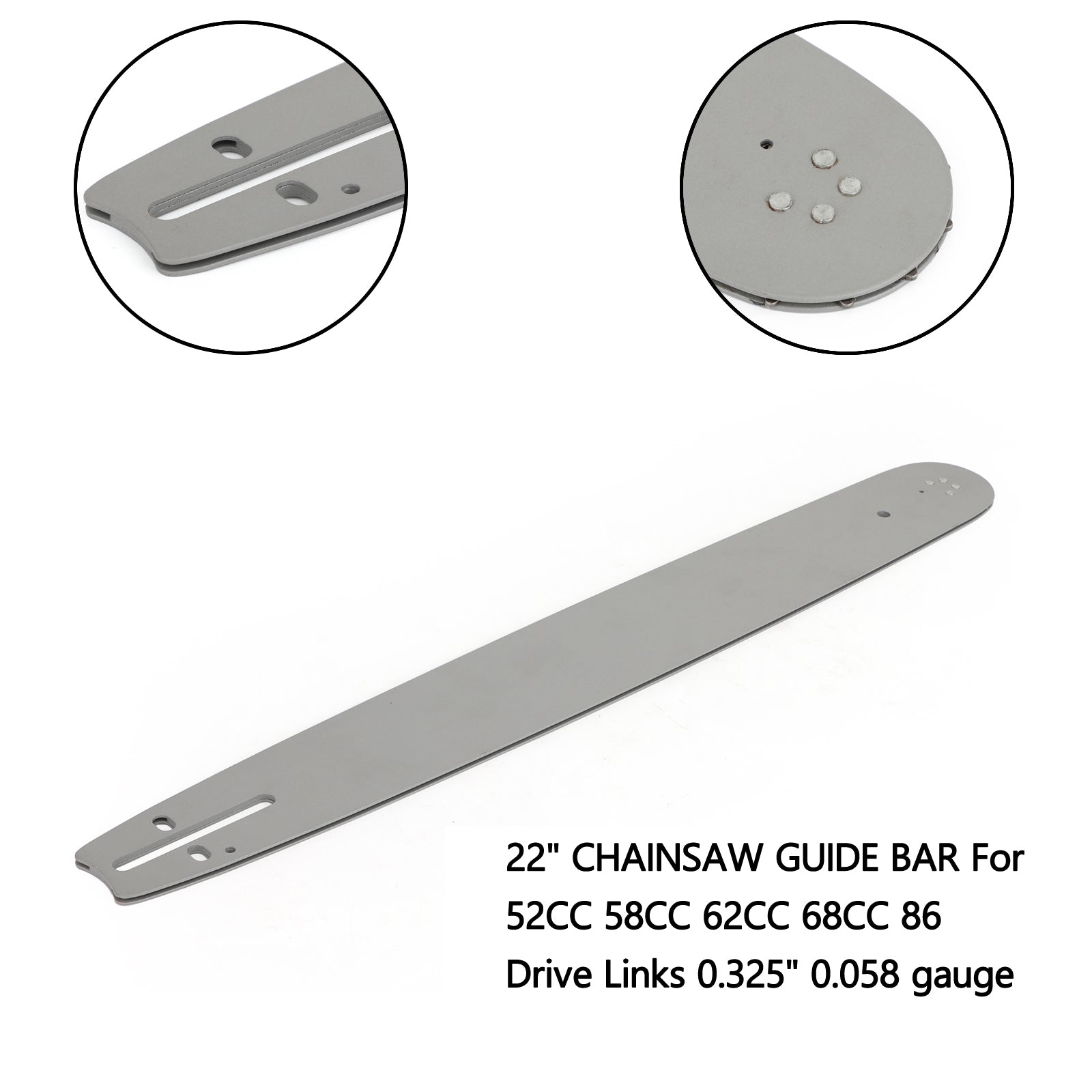 22'' CHAINSAW GUIDE BAR 0.325'' 0.058 Guage For 52CC 58CC CHAINSAW 5200 5800