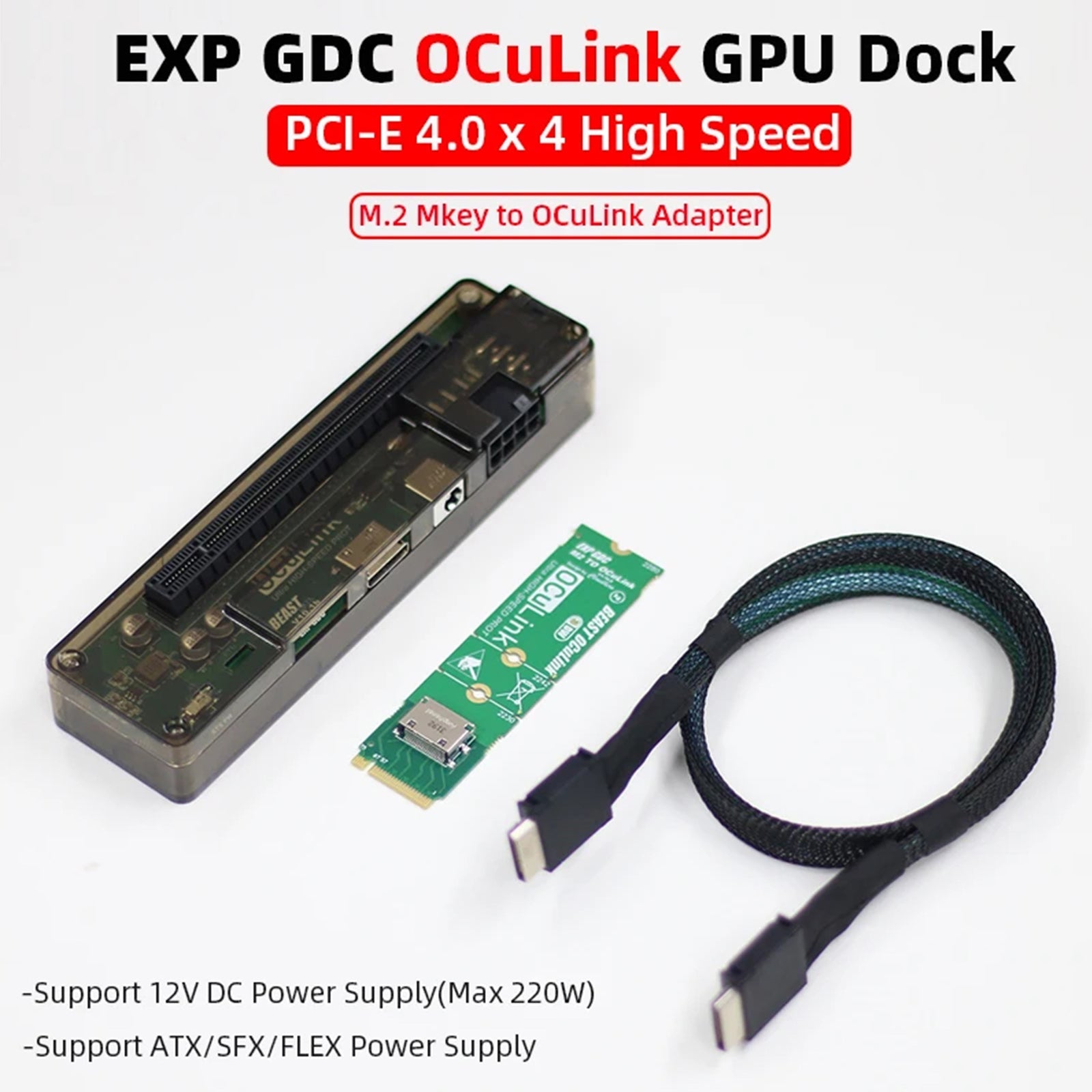 Tarjeta adaptadora PCI-E X4 M.2 a OCULINK, tarjeta de vídeo externa, estación de acoplamiento para ordenador portátil