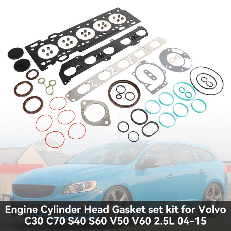 2004-2015 Volvo C30 C70 S40 S60 V50 V60 2.5L Engine Cylinder Head Gasket set kit