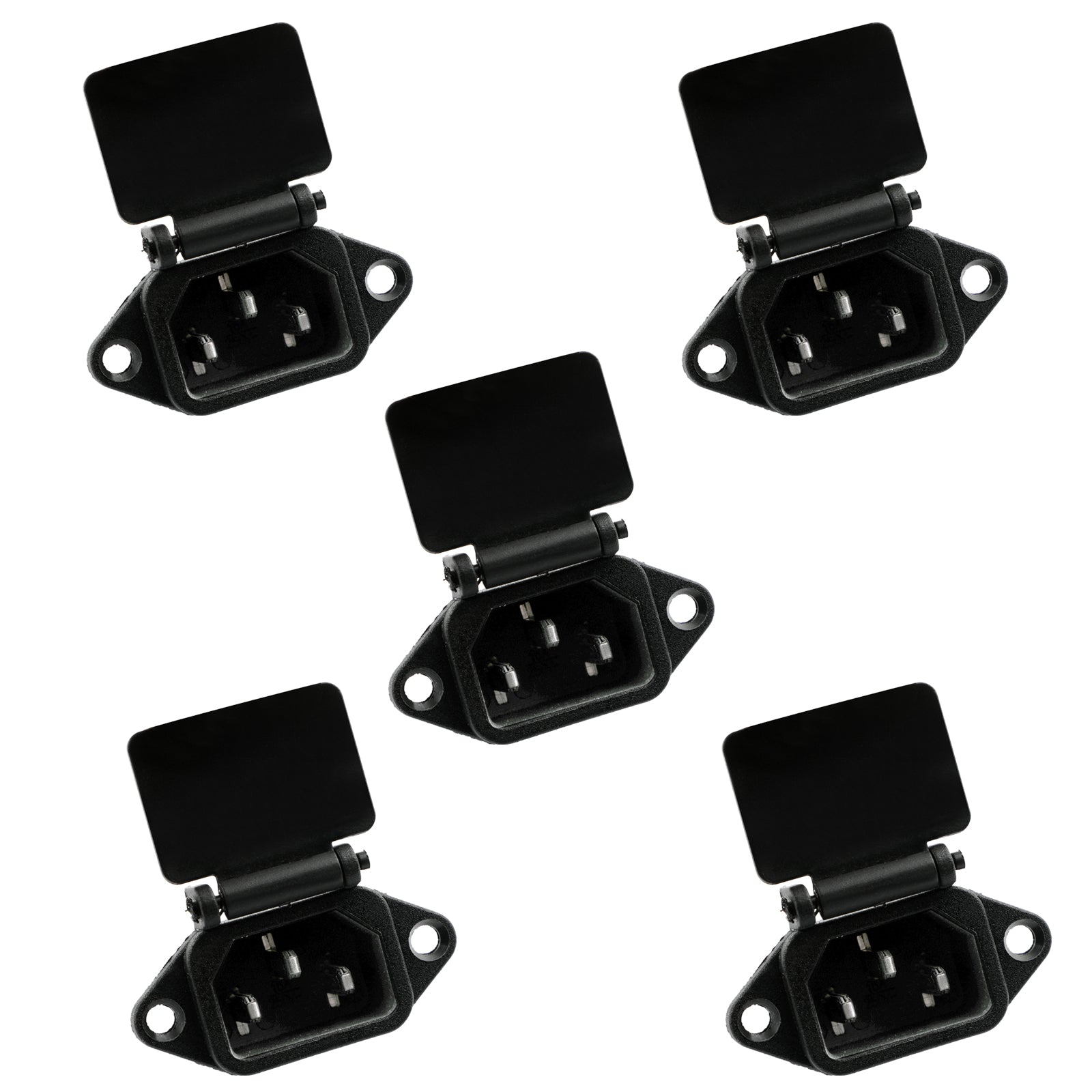 5PCS IEC320 C14 3 Pin Screw Mount Power Socket Cover 10A 250V For Boat AC-04C