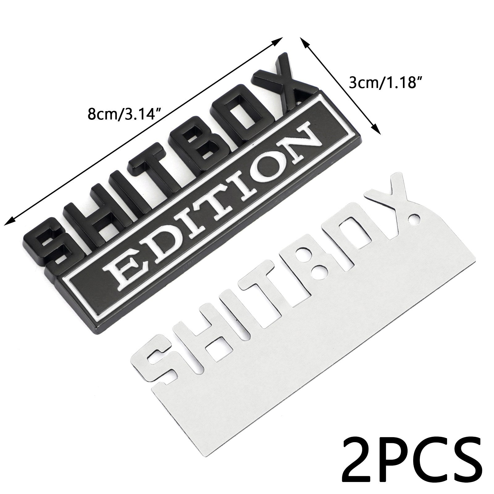 2pc Shitbox Edición Emblema Calcomanía Insignias Pegatinas Para Ford Chevr Coche Camión # C Genérico