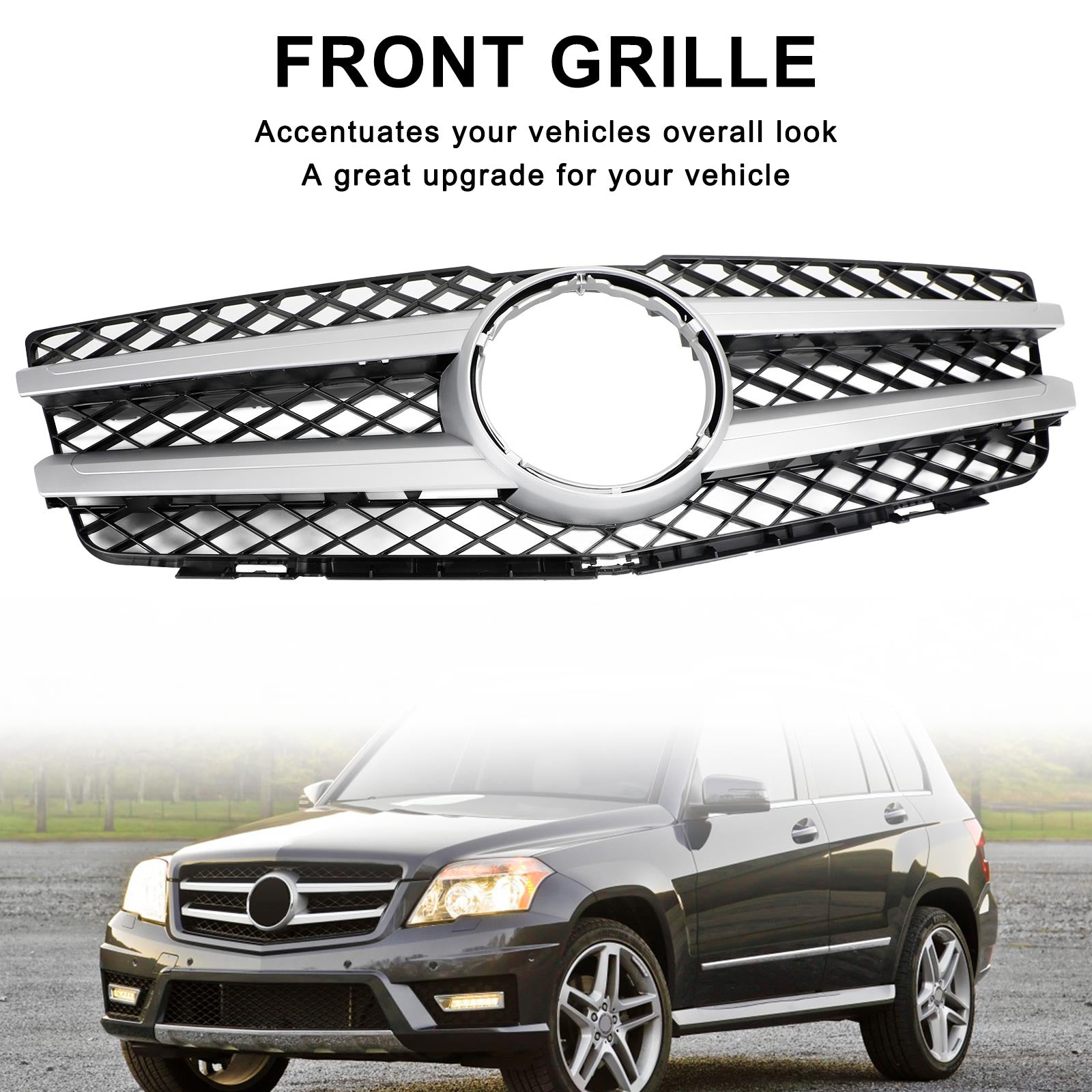 Front Hood Bumper Grill Grille Fit Mercedes Benz GLK X204 GLK350 2010-2012