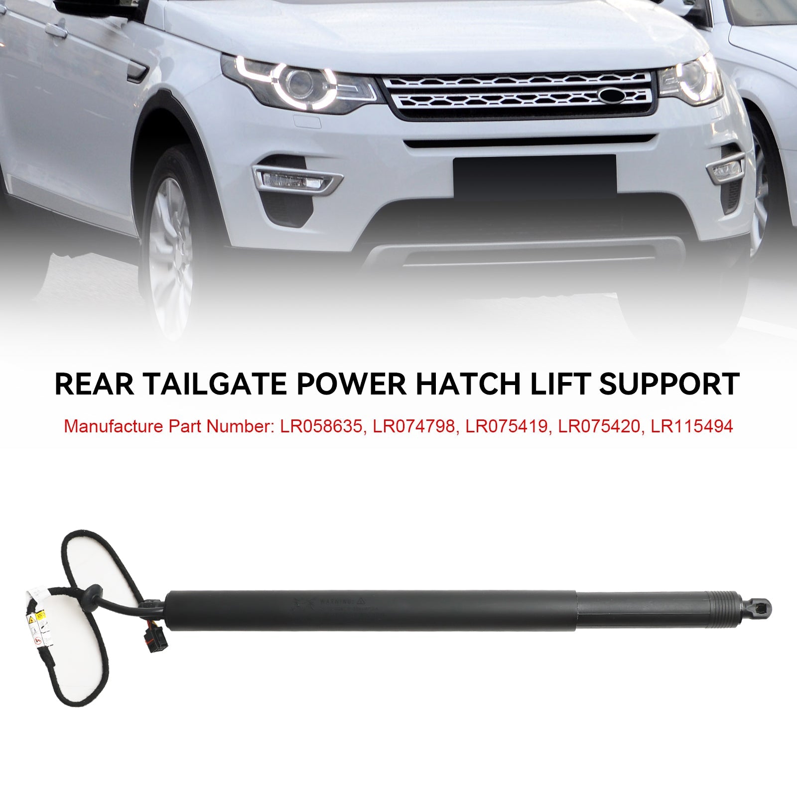 Puntal de resorte de gas para tapa de maletero trasero LR075419 compatible con Land Rover Discovery Sport L550 LC