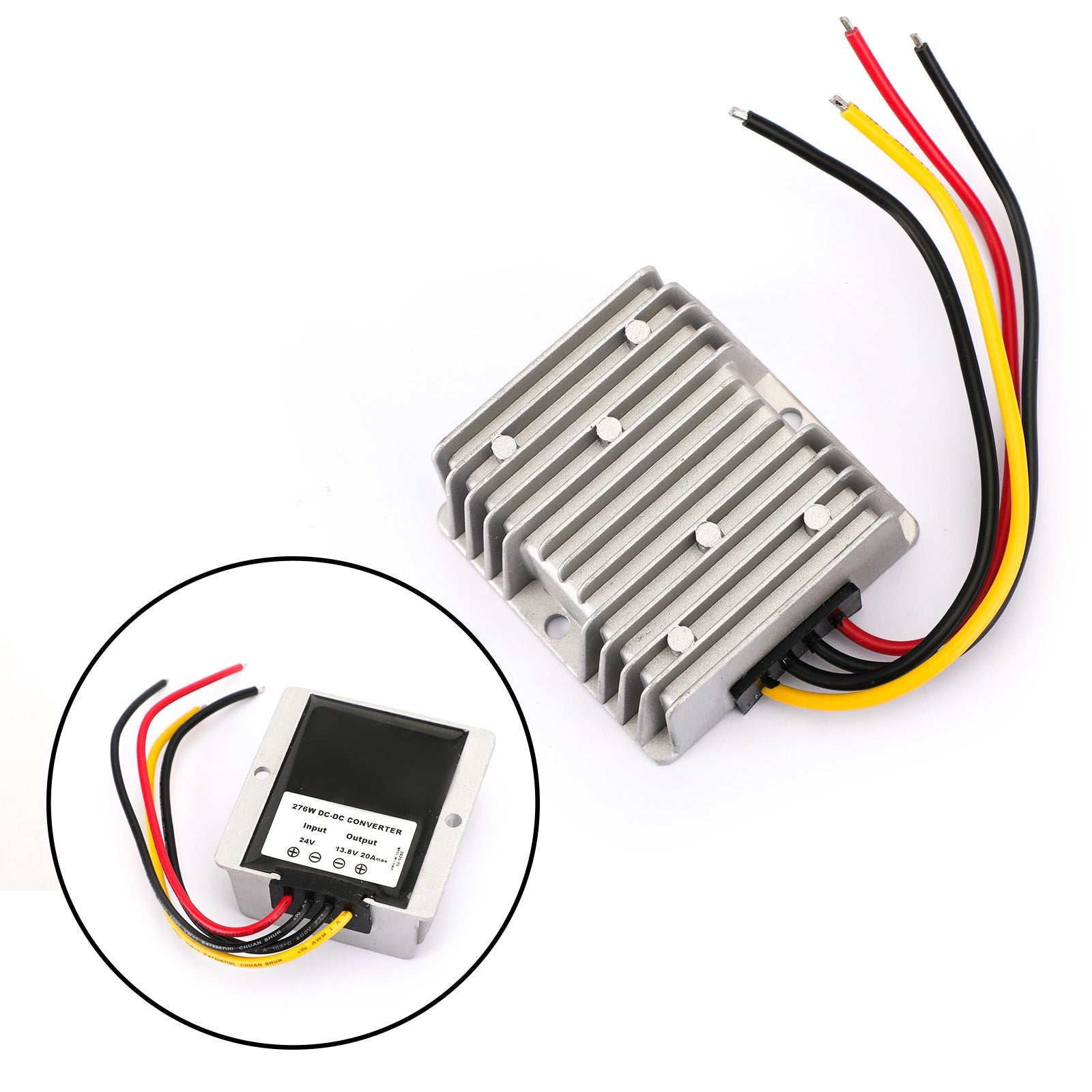 WaterProof 24V to 13.8V 20A 276W Step Down DC/DC Power Converter Regulator