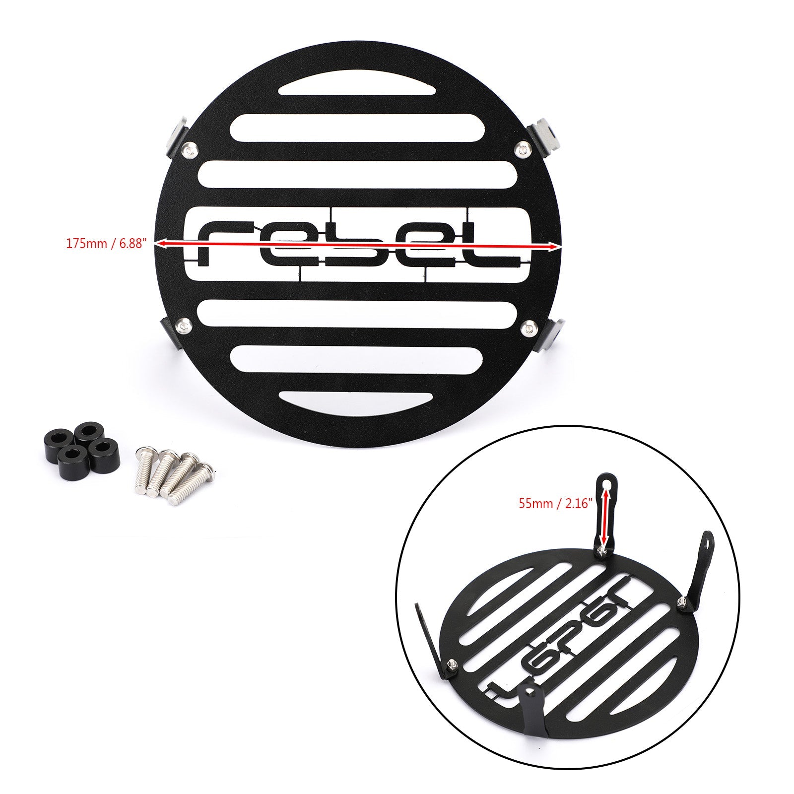 BLACK FRONT HEADLIGHT COVER GUARD GRILL FIT FOR HONDA REBEL CMX 500 300 19-2020 Generic