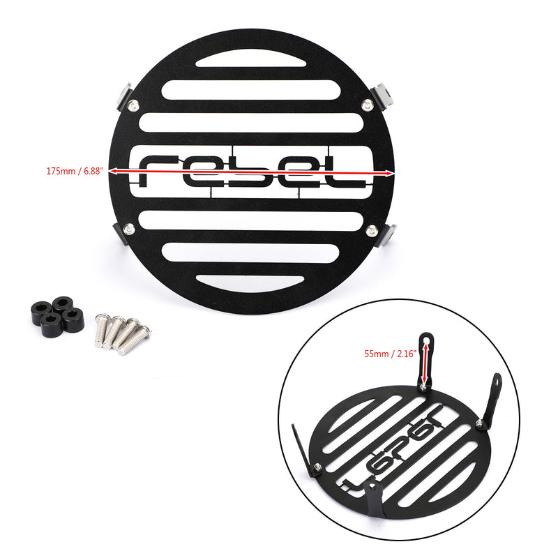 PARRILLA PROTECTORA DE LA CUBIERTA DEL FARO DELANTERO NEGRO PARA HONDA REBEL CMX 500 300 19-2020 Genérico