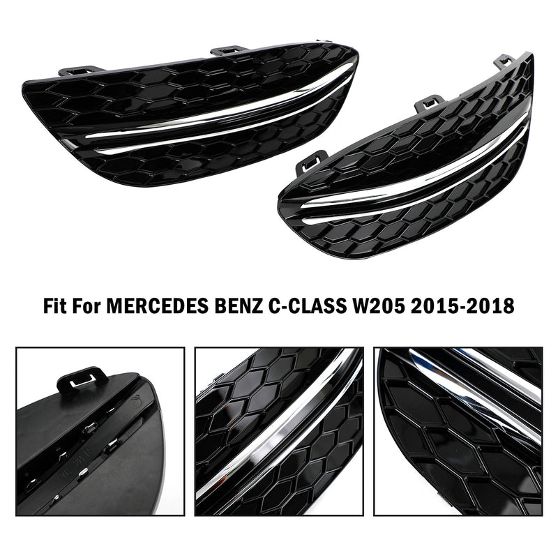 2015-2018 MERCEDES BENZ C-CLASS W205 Base Honeycomb cubierta de luz antiniebla delantera