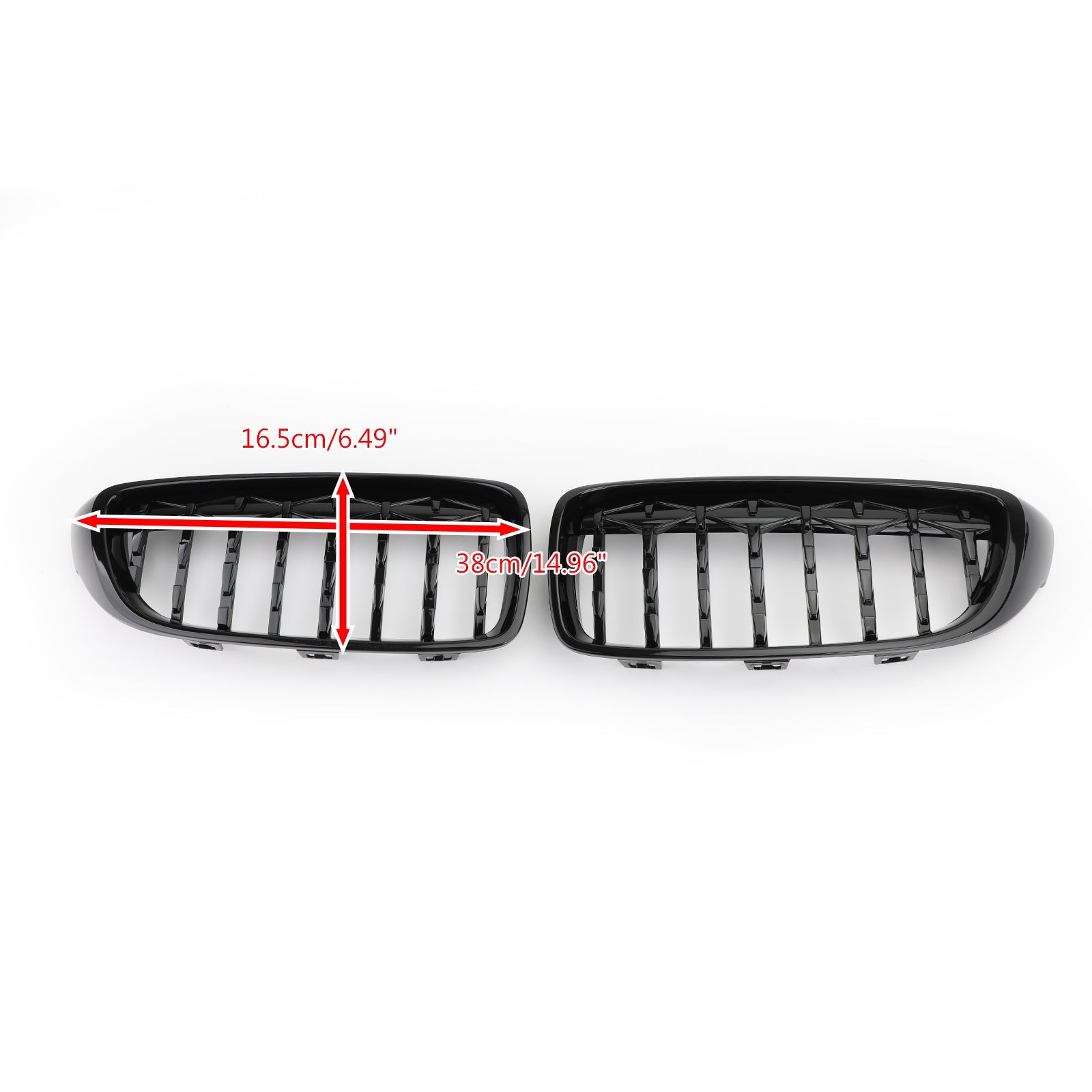 Diamond Front Upper Grille For BMW 4 Series F32 F33 F36 F82 14-2018 Gloss Black Generic