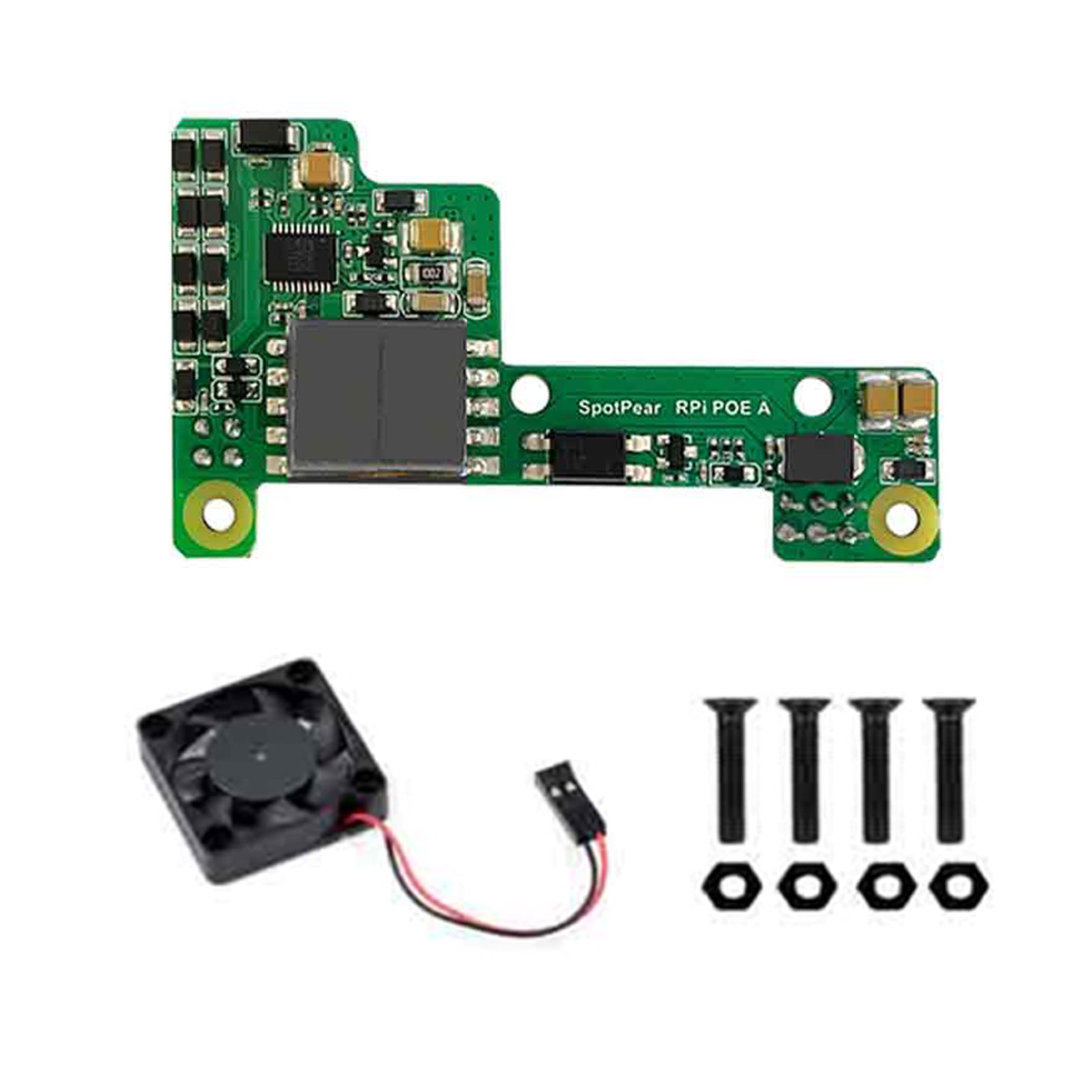 Raspberry Pi Poe Ethernet Power Supply Expansion Module Supports 3B+/4B with Fan