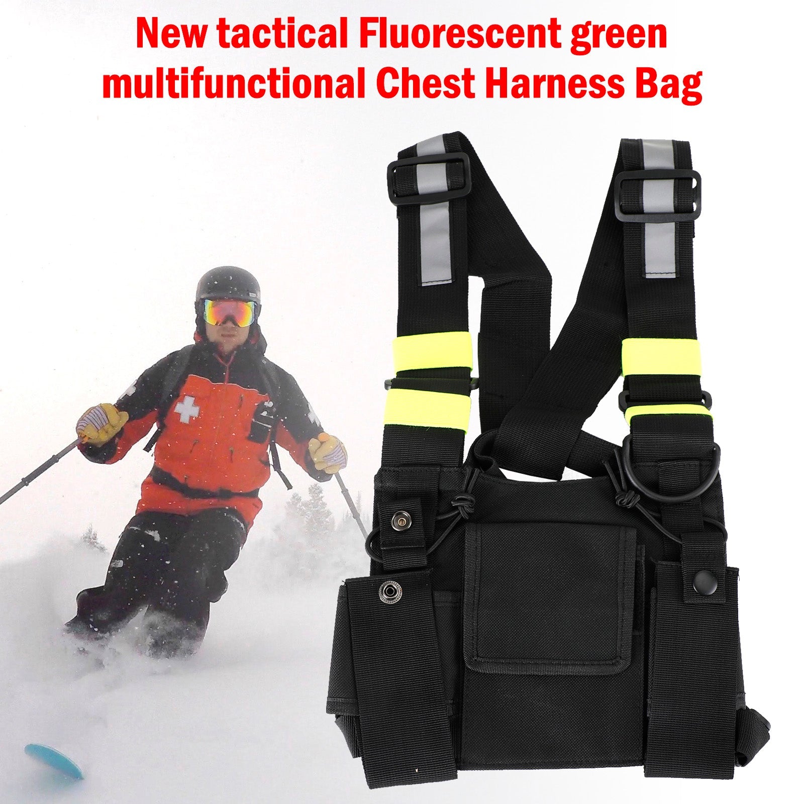 New Tactical Bilateral Chest Harness Bag for Field Operations Radio Universal