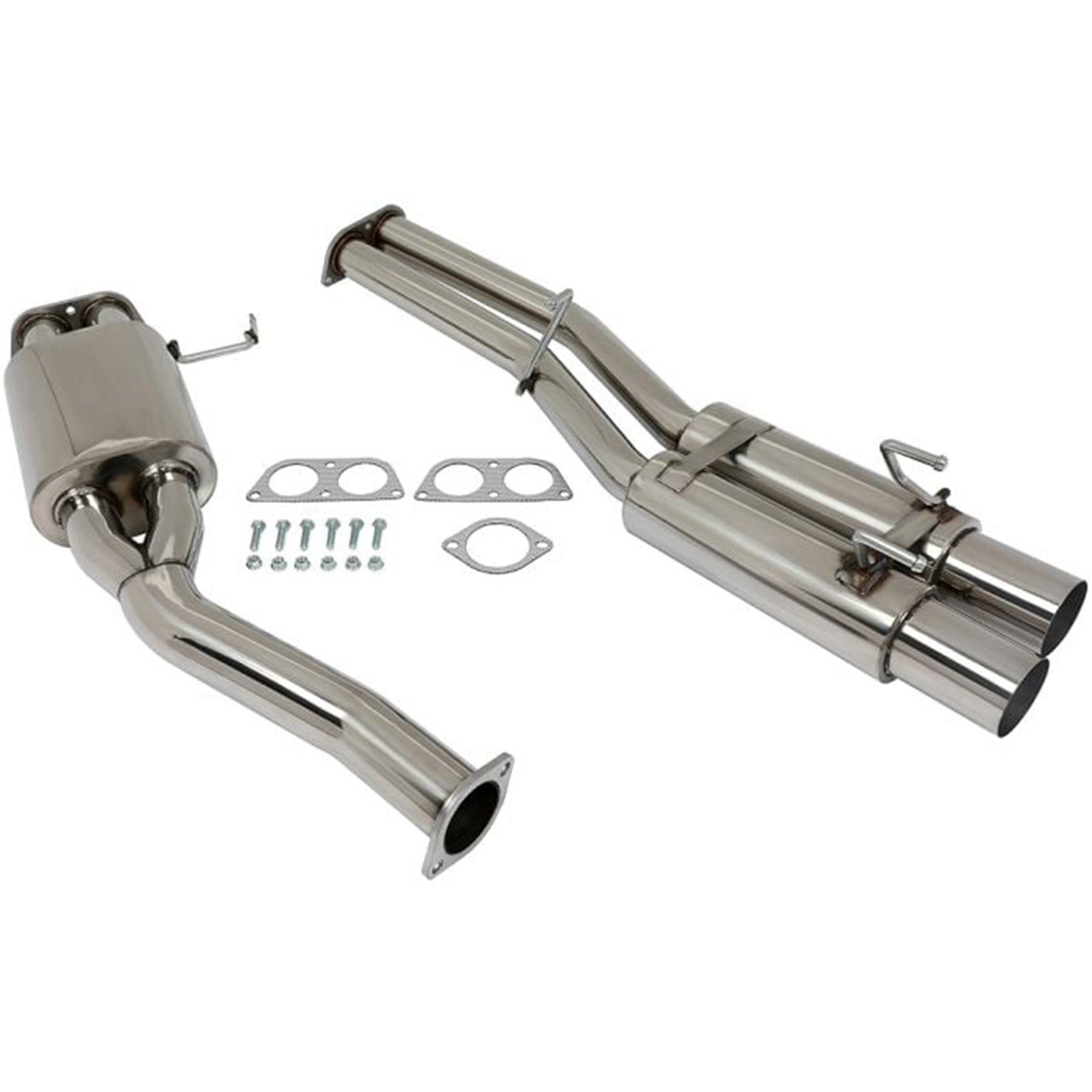 2.4L Dual 3.5" Tip Catback Exhaust Muffler Pipe Racing Exhaust System for 1989-1994 Nissan 240SX