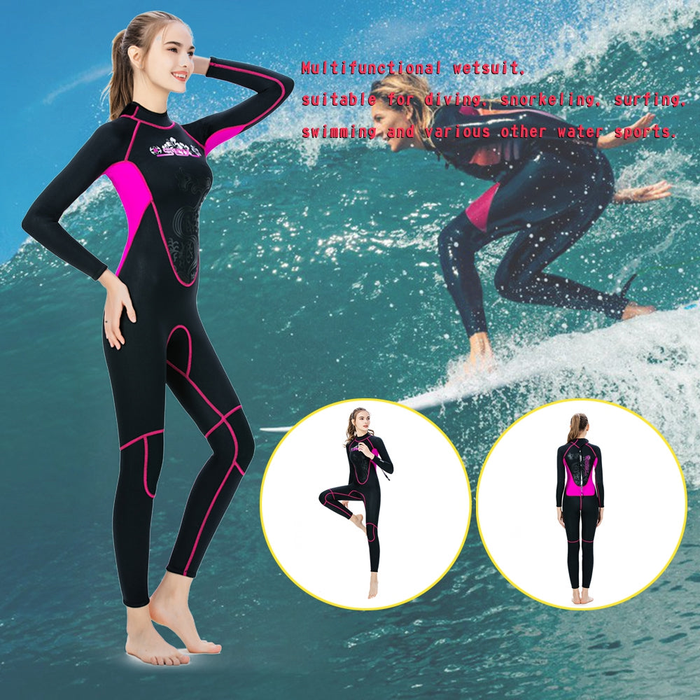 3MM Women Neoprene Wetsuit Surfing Diving Suit Full Body Snorkeling Triathlon