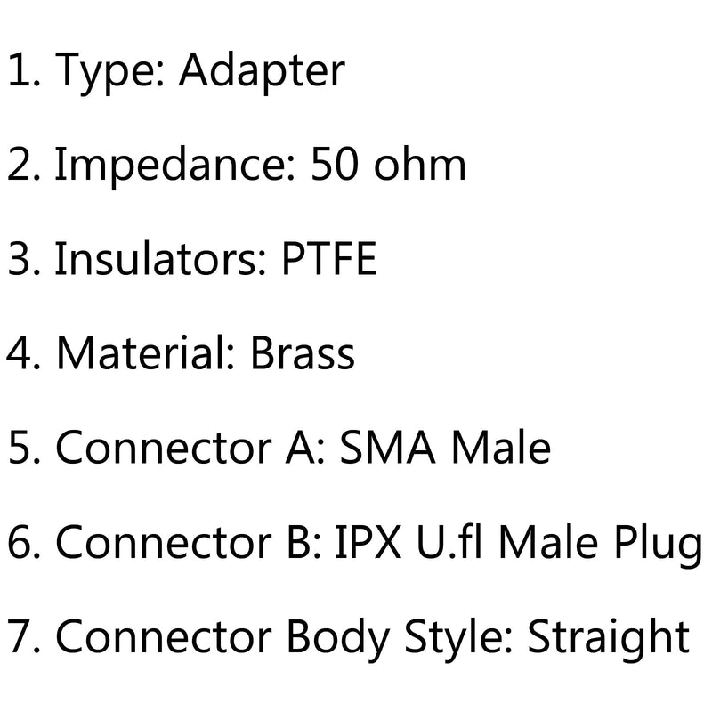 10Pcs SMA Male to IPX U.fl Male Plug Straight RF Adapter Connector