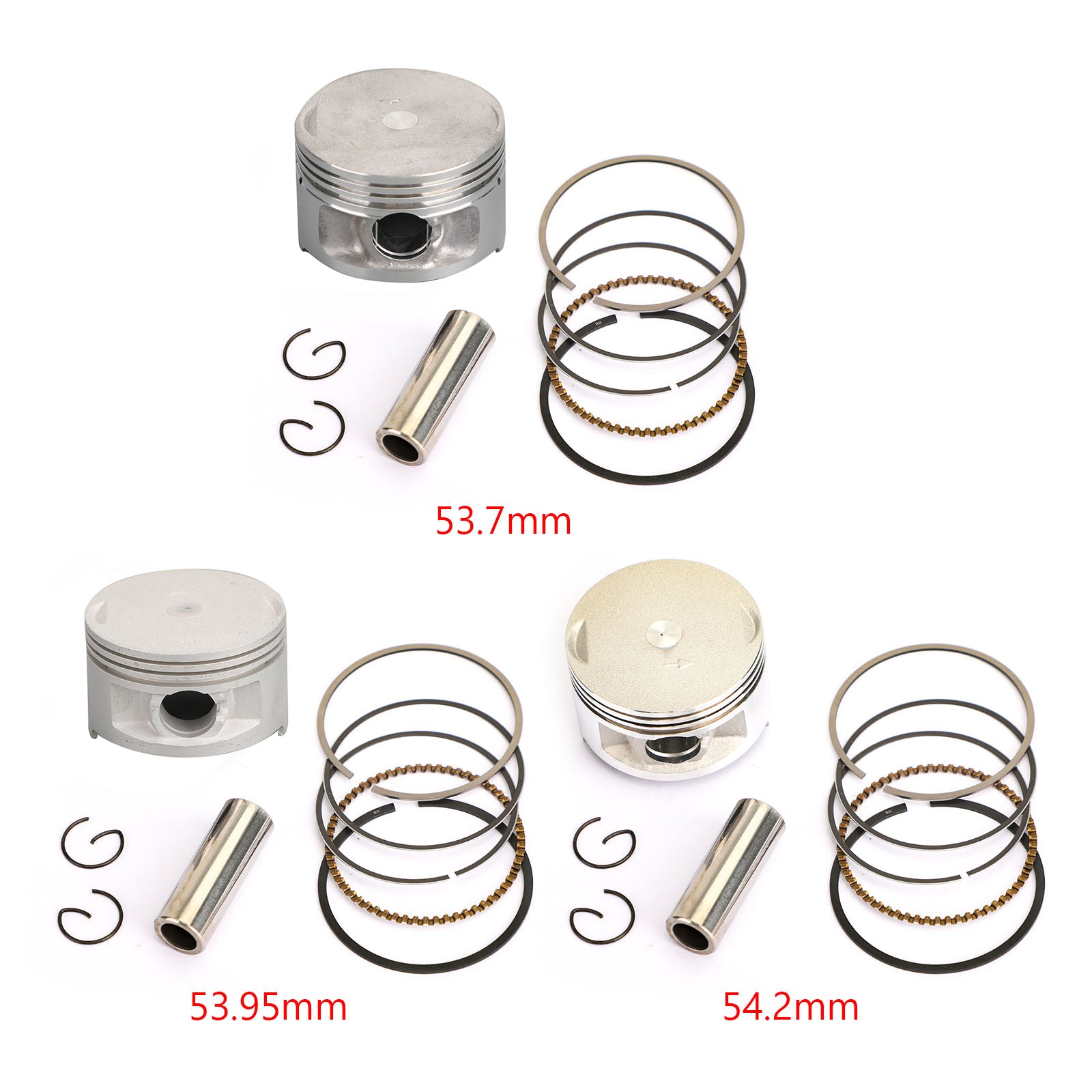 Piston Pin Ring Set STD / +0.25 / +0.50 Bore Size Fit for Yamaha XC 150 Cygnus 150cc 1992 1997 Generic