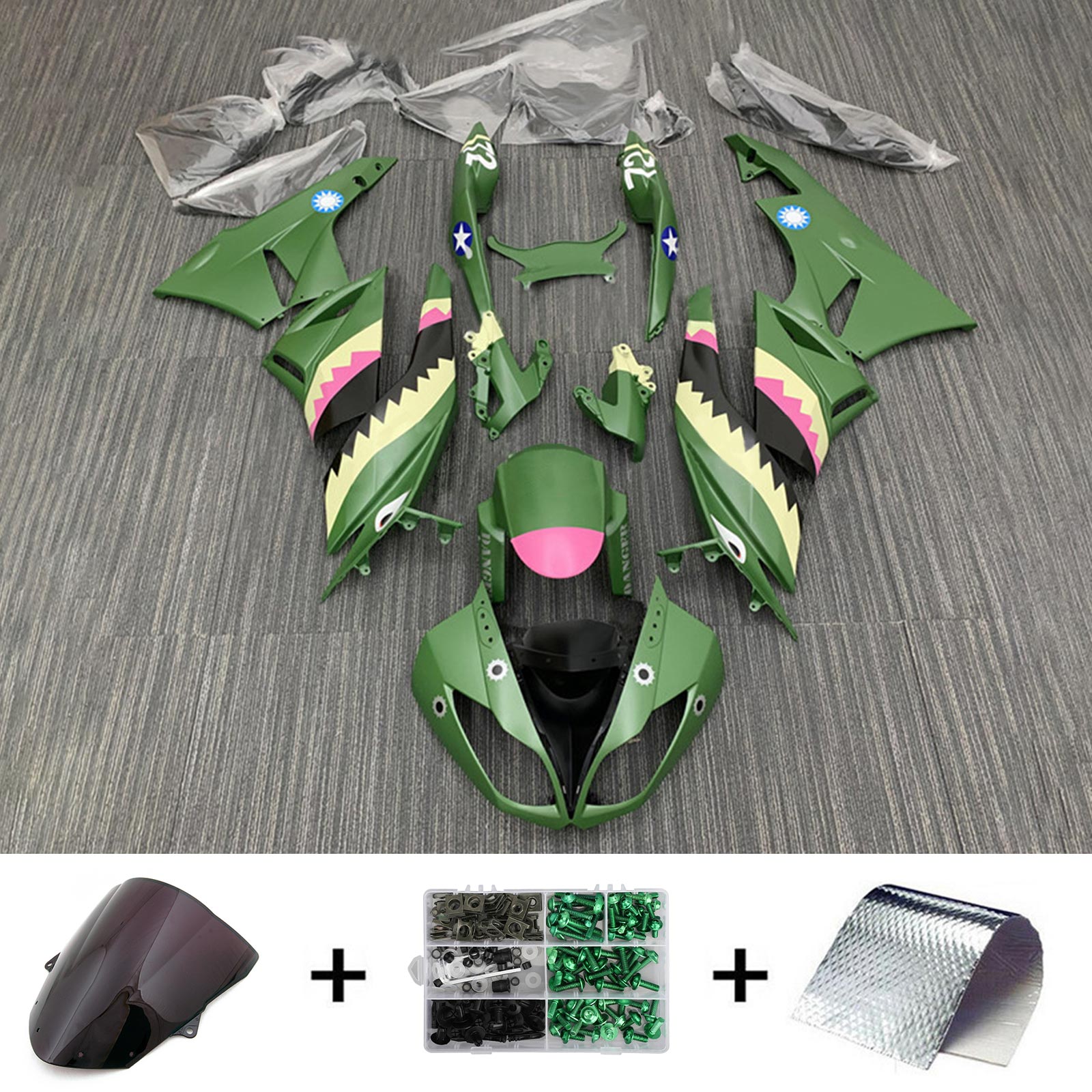 Kawasaki ZX6R 636 2009-2012 Fairing Kit Bodywork Plastic ABS