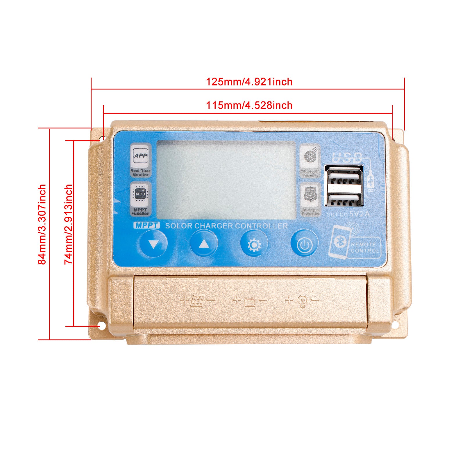 El cargador del controlador de carga solar Bluetooth MPPT 30A-60A se adapta a la batería de 12 V/24 V dorado