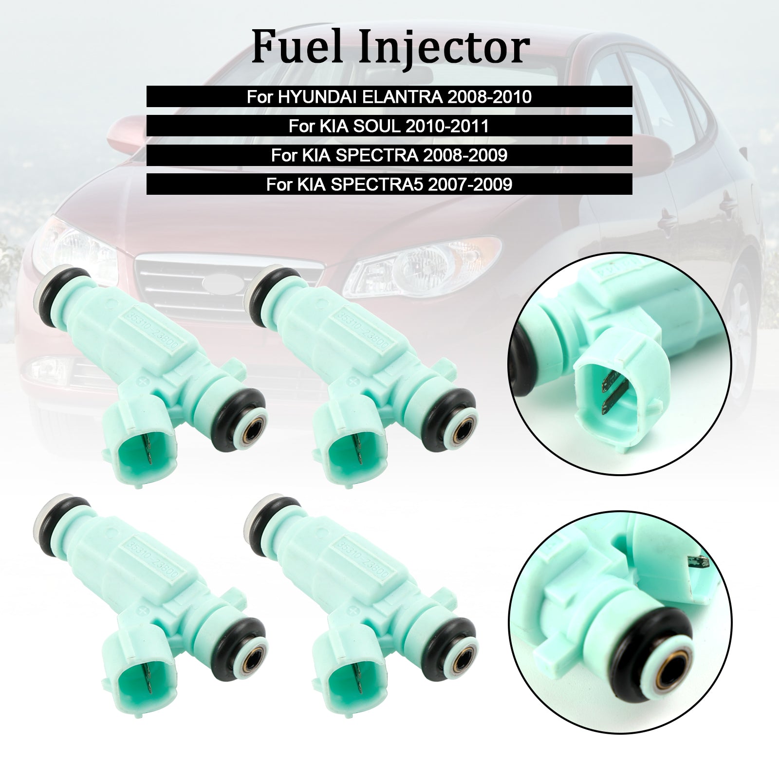 4PCS Fuel Injector 35310-23800 Fit Hyundai Elantra 2008-2010 Fit Kia Soul